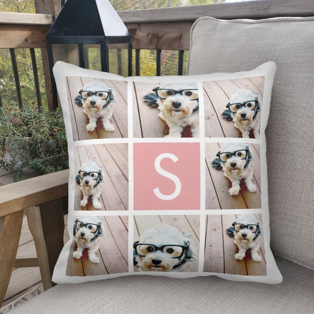 Coussin Créez Votre Propre Collage Instagram Monogramme Pe (Créateur téléchargé)
