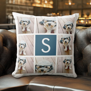 Coussin Créez Votre Propre Collage Instagram Monogramme Pe