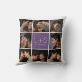 Coussin Créez Votre Propre Collage Photo De Mariage Monogr (Verso)