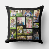 Coussin Créez votre propre collection multi-photos noir bl (Recto)