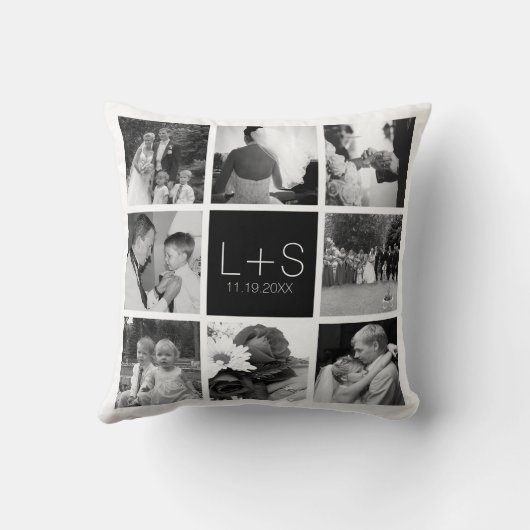 Coussin Créez votre propre collection photo Mariage Monogr (Verso)