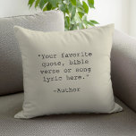 Coussin Créez votre propre devis<br><div class="desc">Créez votre propre oreiller de jetage de devis personnalisé. Caractéristiques minimaliste typographie de machine à écrire.</div>