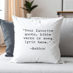 Coussin Créez votre propre devis<br><div class="desc">Créez votre propre oreiller de jetage de devis personnalisé. Caractéristiques minimaliste typographie de machine à écrire.</div>