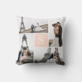 Coussin Créez votre propre galerie de 5 photos à monogramm (Recto)