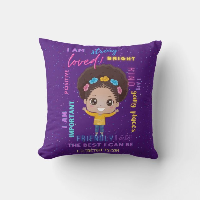 Coussin Créez votre propre I AM - Affirmations positives d (Recto)