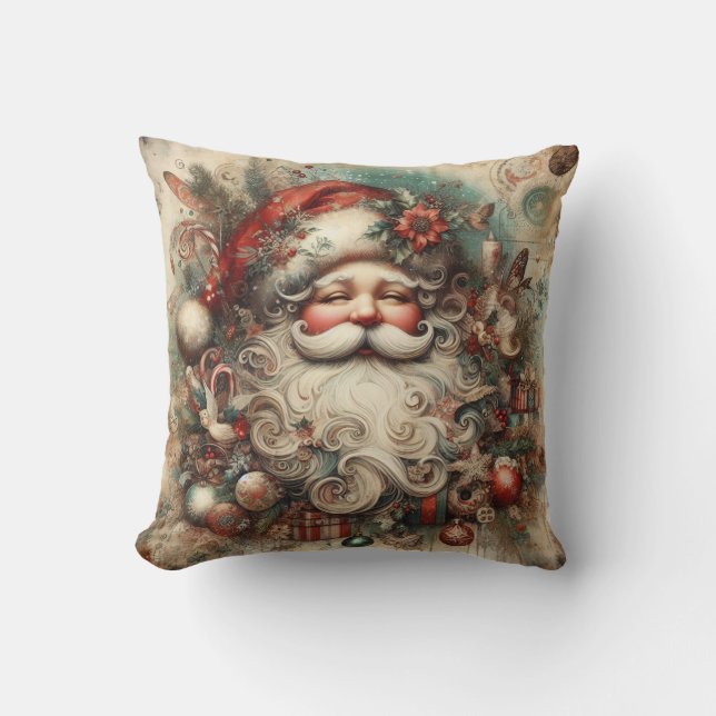Coussin Créez votre propre Jolly victorienne Père Noël Noë (Recto)