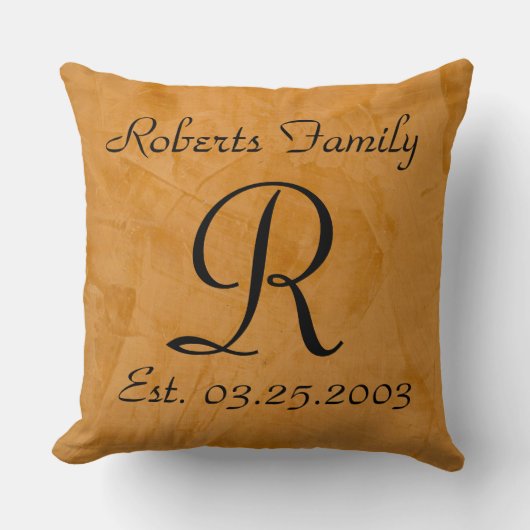 Coussin Créez Votre Propre Monogramme en Faux Cuir Bruni (Recto)