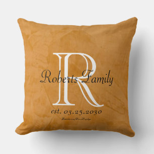 Coussin Créez Votre Propre Monogramme en Faux Cuir Bruni