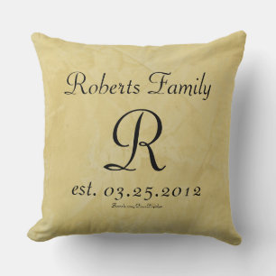 Coussin Créez Votre Propre Monogramme en Faux Cuir Crème