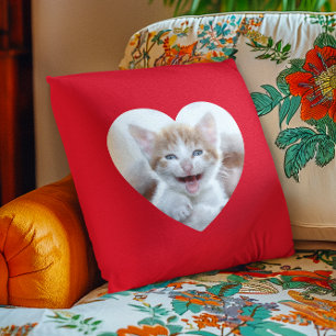 Coussin Créez votre propre photo avec une bordure de cœur
