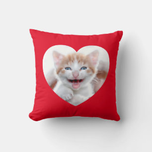 Coussin Créez votre propre photo de frontière de coeur rou