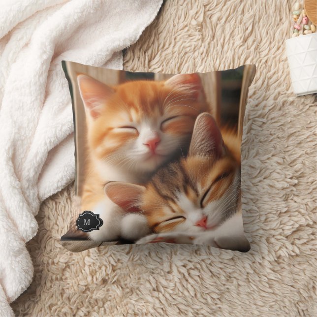 Coussin Créez votre propre photo monogrammée de chat ou de (Couverture)
