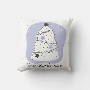 Coussin Créez votre propre sapin de Noël violet