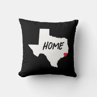 Coussin Créez votre propre Texas noir et blanc