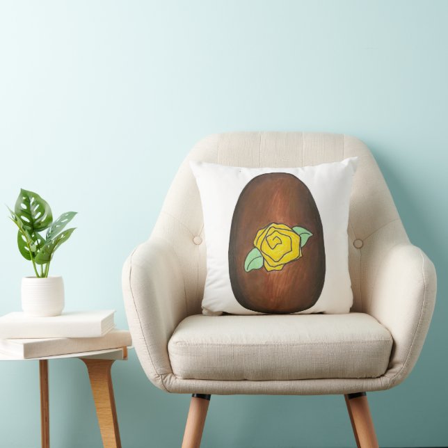 Coussin Crème à beurre rose jaune Chocolat Oeuf de Pâques (Chaise)
