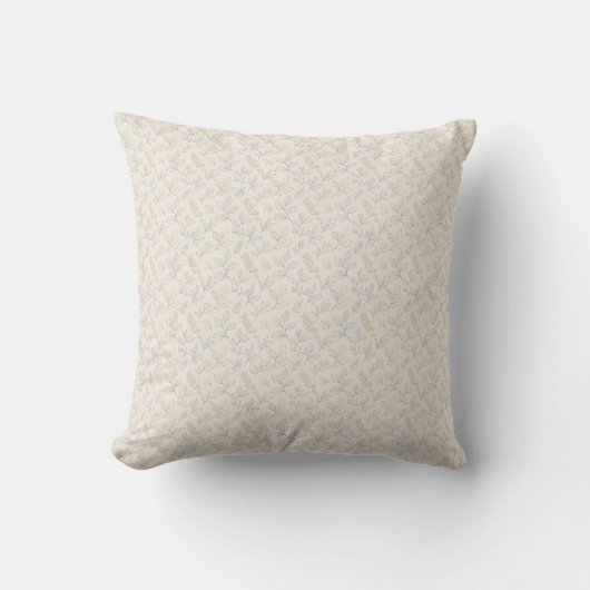 Coussin Crème Botanique & Feuille Nature (Recto)