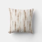 Coussin Crème Chic Blanc Brun Anniversaire Rayures (Recto)