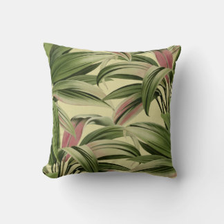 Coussin Crème d'aquarelle vintage tropicale