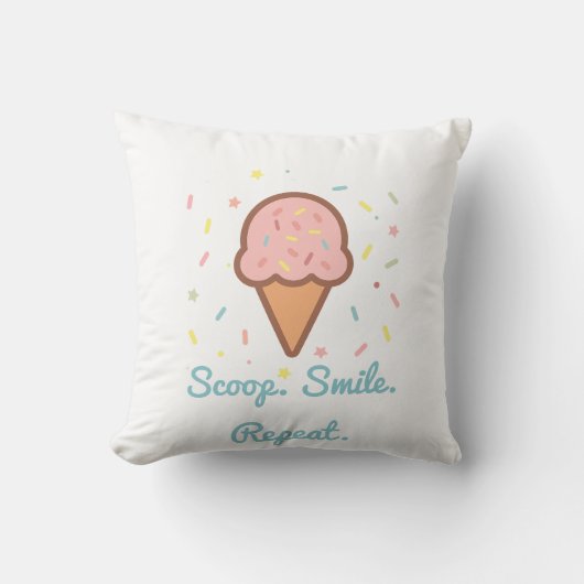 Coussin Crème De Glace Douce Jetez L'Oreiller-Scoop. Souri (Recto)
