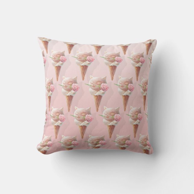 Coussin Crème de glace Kitty - Rosy & Dreamy (Recto)