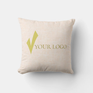 Coussin Crème délicate texturée avec logo