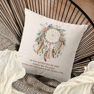 Coussin Crème Dreamcatcher Citation Bohème