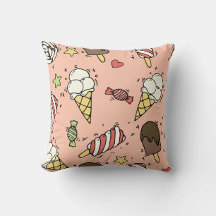 Coussin Crème glacée mignonne & Lollipopes : sans couture