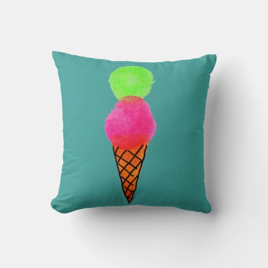 Coussin Crème glacée pop art (Recto)