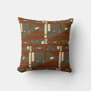 Coussin Crème marron sur mosaïques inégales méditerranéenn