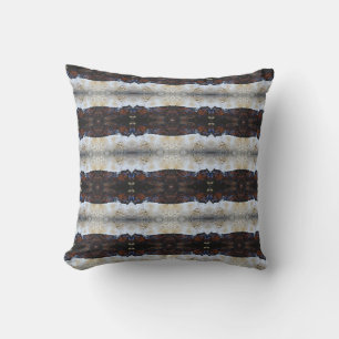 Coussin crème motif Abstraite en blanc brun noir