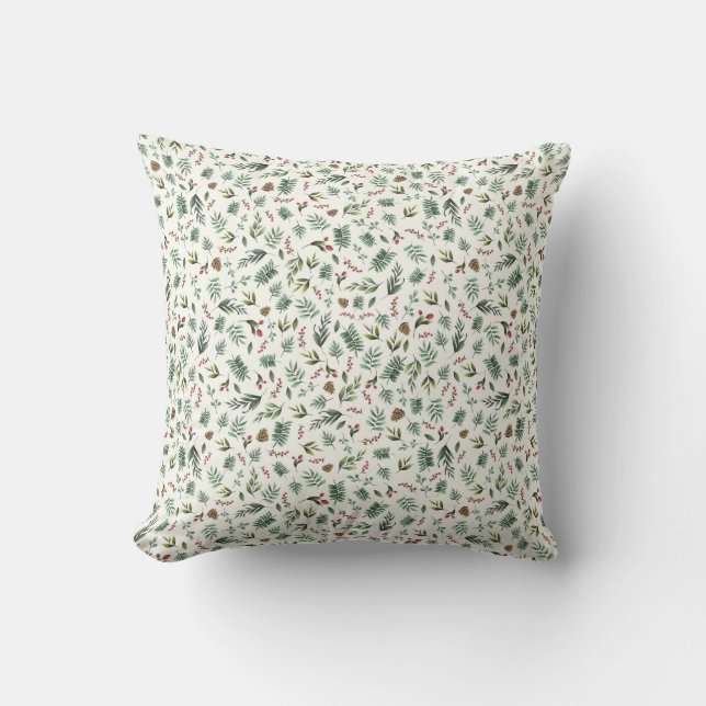 Coussin Crème naturelle Noël de la nature (Recto)