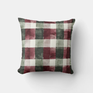 Coussin Crème rouge Bourgogne Vert Plaid Noël