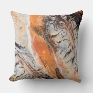 Coussin Crème rouille Motif Abstraite moderne marbré Agate