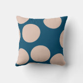 Coussin Crème Tan Pois Sur Océan Bleu (Verso)