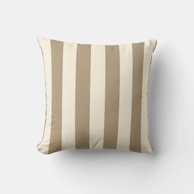 Coussin Crème Tofu Khaki Oyster Stripe (Recto)