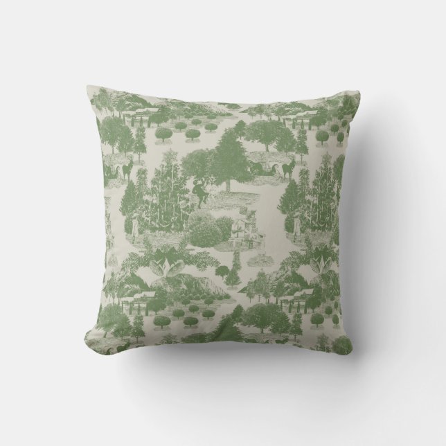 Coussin Crème verte Noël Wonderland hiver (Recto)