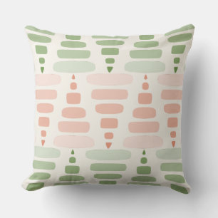 Coussin crème verte pêche Triangle empilé Blocs