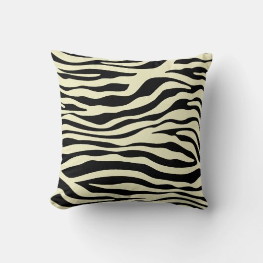 Coussin Crème Zebra Stripes Poster de animal (Recto)