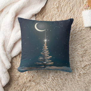 Coussin Crescent Moon avec l'étoile de Noël