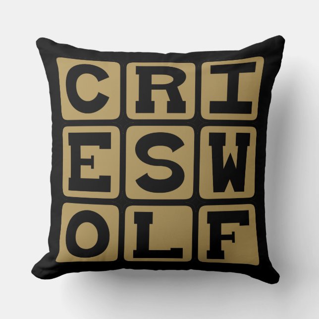 Coussin Crie au Loup, Sonne l'Alarme (Recto)