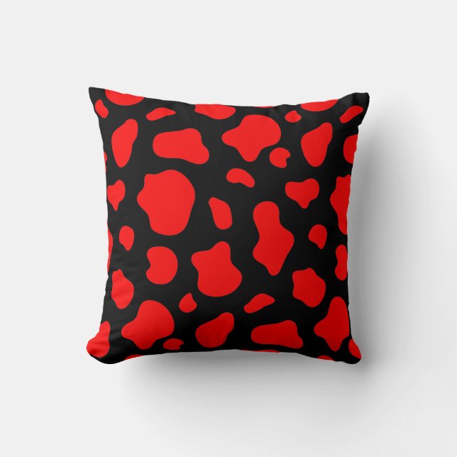 Coussin Crimson & Charcoal Spotted Decorative Pillow (Recto)