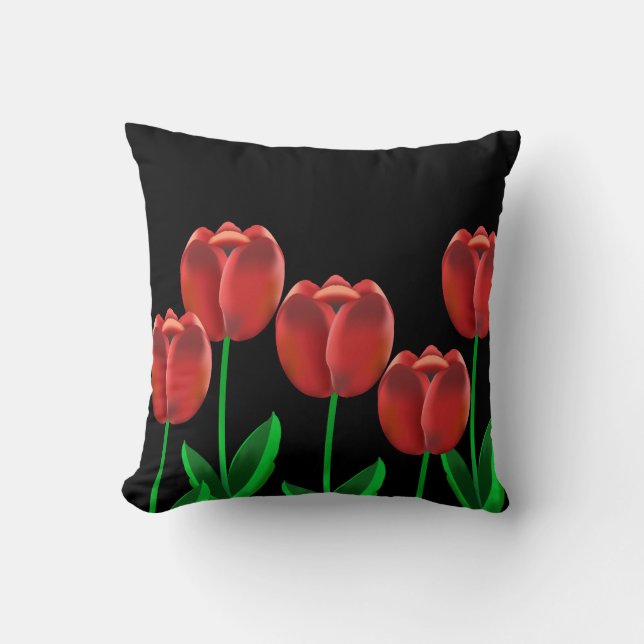 Coussin Crimson Red Tulips (Recto)