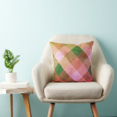 Coussin Criss Cross Diamond Plaid Vert rose (Chaise)