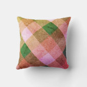 Coussin Criss Cross Diamond Plaid Vert rose (Verso)