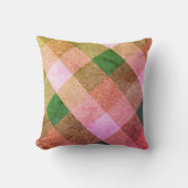Coussin Criss Cross Diamond Plaid Vert rose (Recto)