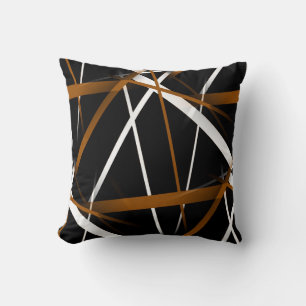 Coussin Criss sans couture lignes Brown et blanches de