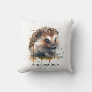 Coussin Critère confortable : Hérisson en aquarelle, perso