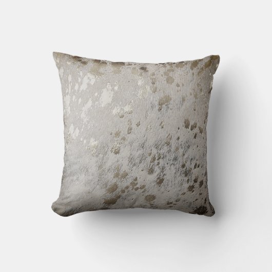 Coussin Crochet d'argent Impression de pousses métalliques (Recto)