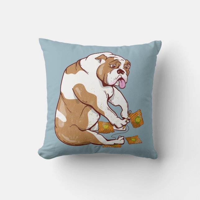 Coussin Crochet de Bulldog anglais (Recto)