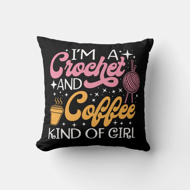 Coussin Crochet Et Café (Recto)